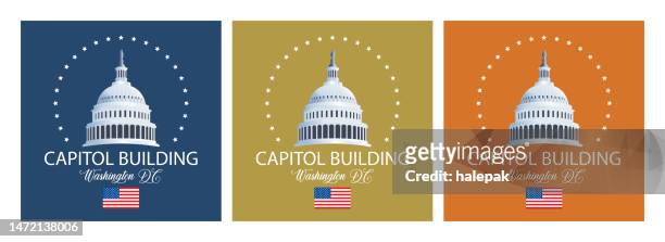 capitol building icon - state capitol building stock illustrations