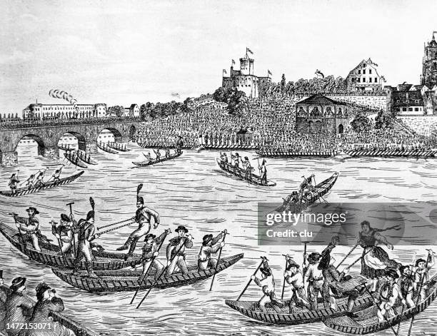 stockillustraties, clipart, cartoons en iconen met fisherman's stinging at the eagle bastion around 1860 - 1860