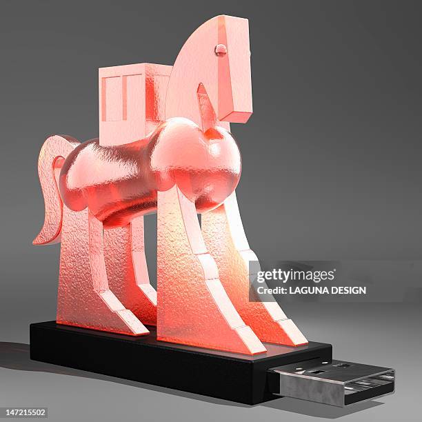 trojan horse computer virus, artwork - trojan stock illustrations