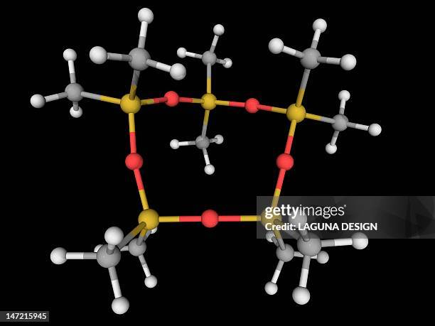 decamethylcyclopentasiloxane molecule - silicone stock illustrations