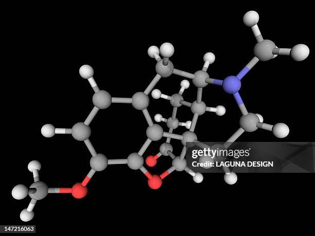 hydrocodone drug molecule - hydrocodone stock-grafiken, -clipart, -cartoons und -symbole