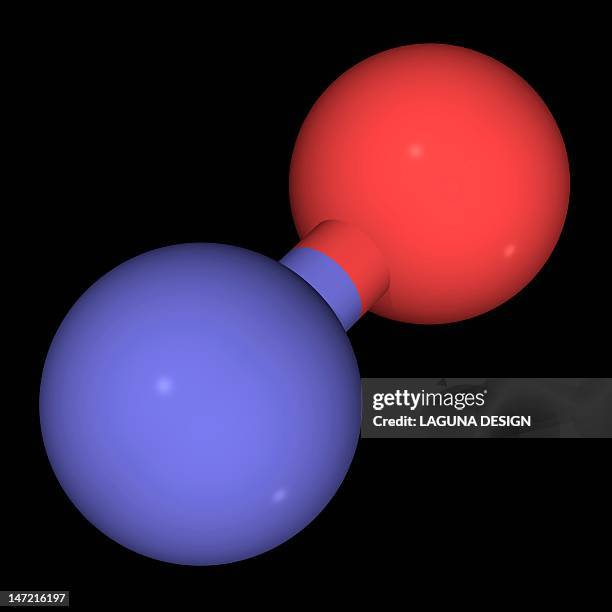 nitrogen monoxide molecule - nitric oxide stock illustrations