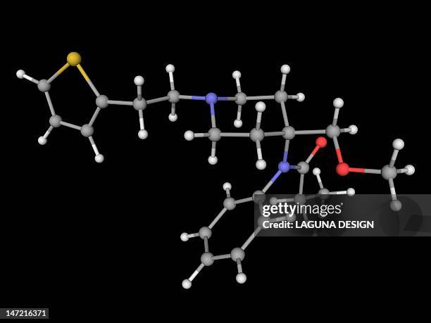 sufentanil drug molecule - opioids stock illustrations