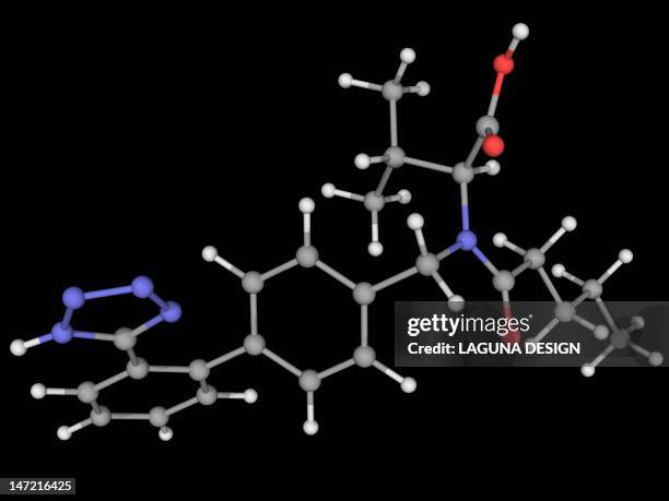 valsartan drug molecule - angiotensin stock illustrations