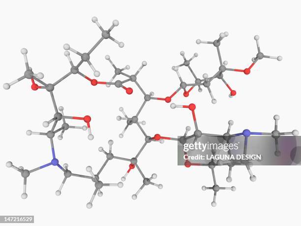 azithromycin drug molecule - azithromycin stock illustrations