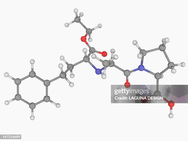 enalapril drug molecule - angiotensin stock illustrations