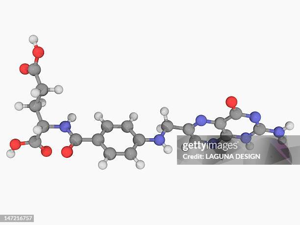 ilustrações, clipart, desenhos animados e ícones de folic acid (vitamin b9) molecule - mode
