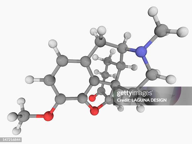 hydrocodone drug molecule - hydrocodone stock-grafiken, -clipart, -cartoons und -symbole