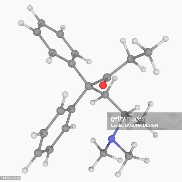 methadone drug molecule - opioids stock illustrations