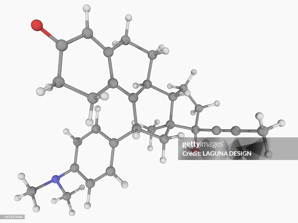 Mifepristone drug molecule