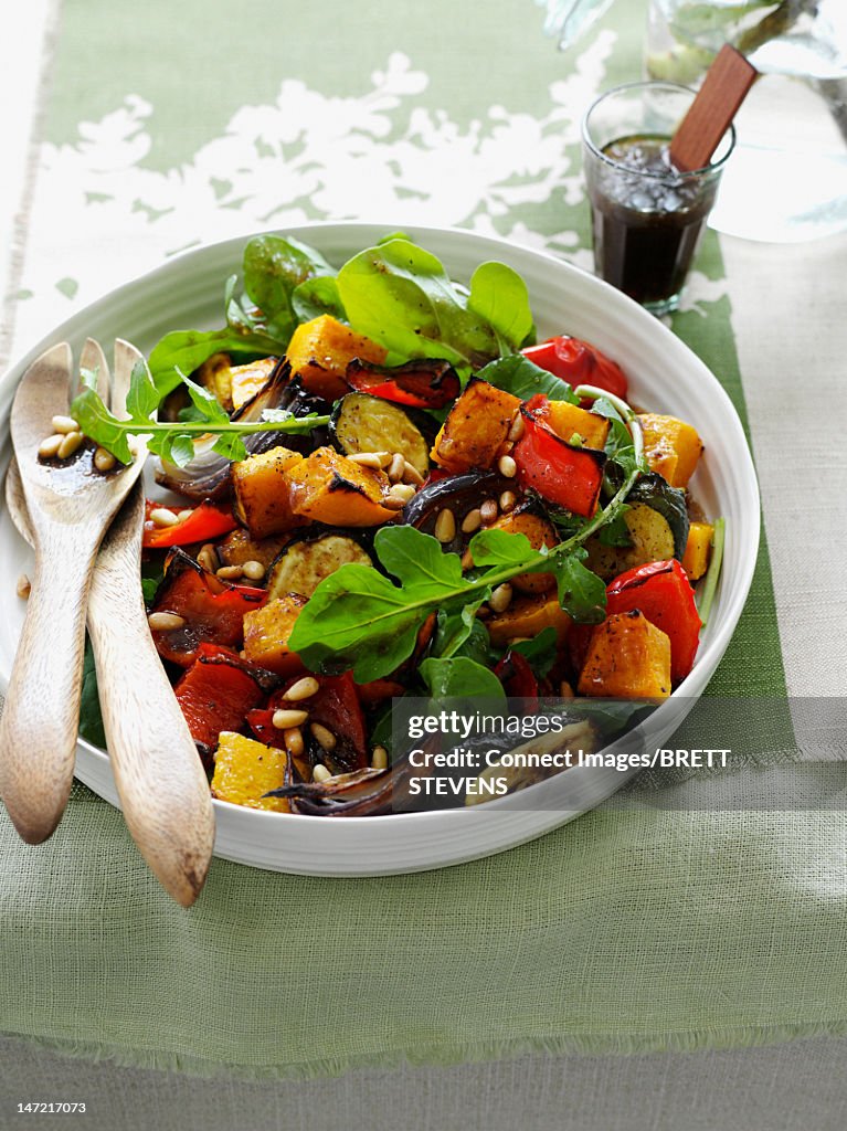 Bowl of roasted vegetable salad