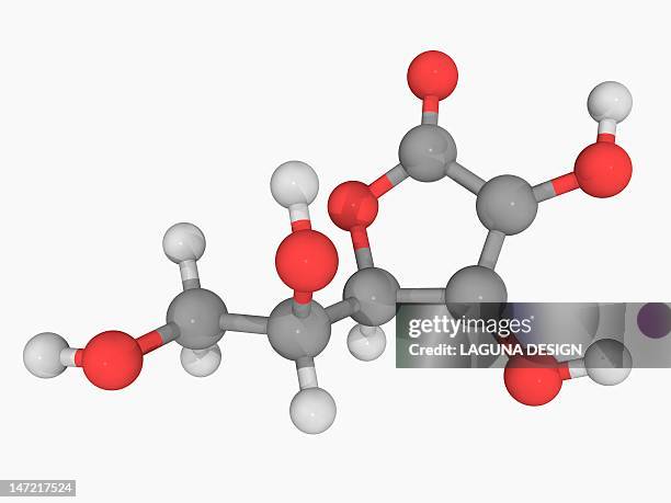 vitamin c (ascorbic acid) molecule - ascorbic acid stock illustrations