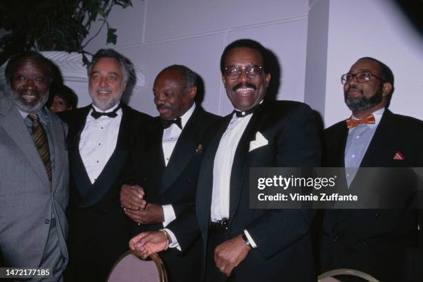 Clarence Avant, Willie Brown, Kenneth Thomas and Johnnie Cochran during Brotherhood Crusade Gala Dinner in Los Angeles, California, United States,...