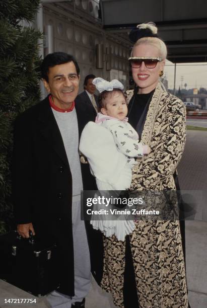 Casey Kasem with his wife Jean Kasem and their daughter Liberty, United States, circa 1990s.
