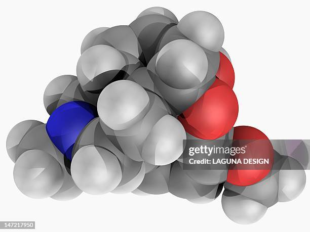codeine drug molecule - codeine stock illustrations
