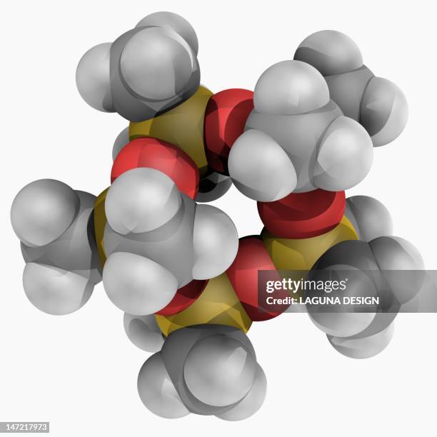 decamethylcyclopentasiloxane molecule - silicone stock illustrations