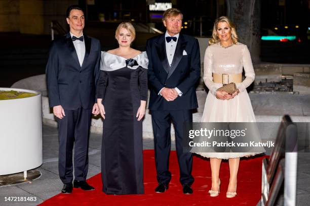 Jura Rizman, President Zuzana Caputova, King Willem-Alexander of The Netherlands and Queen Maxima of The Netherlands attend a concert offered to...