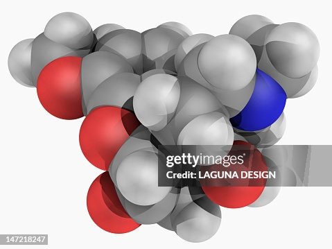 Oxycodone drug molecule Oxycodone drug molecule