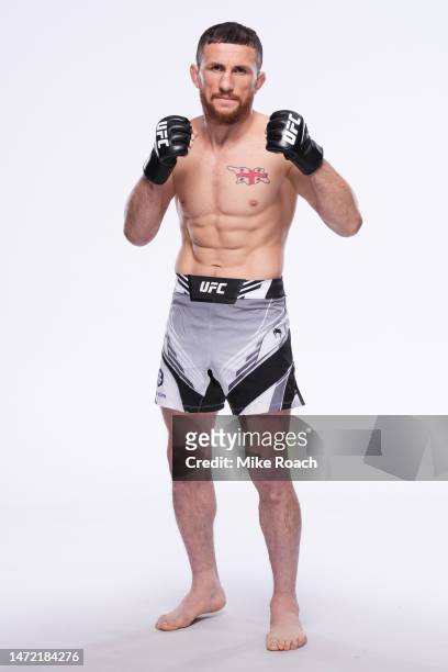 Merab Dvalishvili poses for a portrait during a UFC photo session on March 8, 2023 in Las Vegas, Nevada.