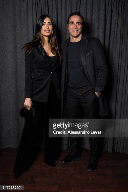 Federica Nargi and Alessandro Matri attends the photocall ahead of a private screening of "L'Ultima Notte D'Amore" at Cinema Anteo on March 08, 2023...