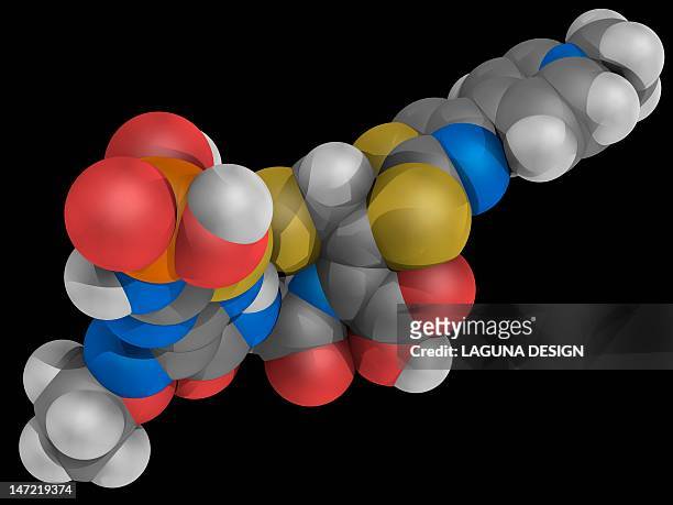 ceftaroline drug molecule - cephalosporin stock illustrations