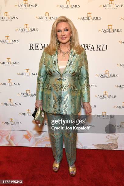 Morgan Fairchild attends Remus Pre Award Tea Time at The Beverly Hills Hotel on March 08, 2023 in Beverly Hills, California.