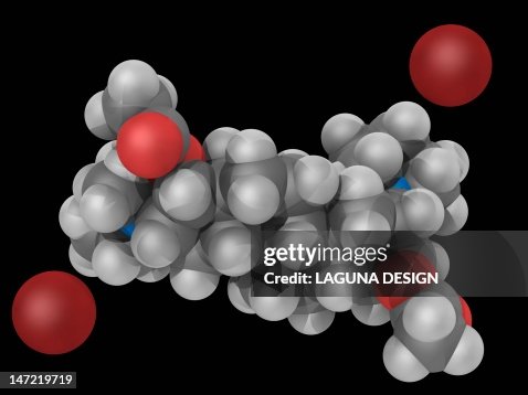 Pancuronium bromide drug molecule Pancuronium bromide drug molecule