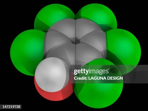 Pentachlorophenol molecule Pentachlorophenol molecule