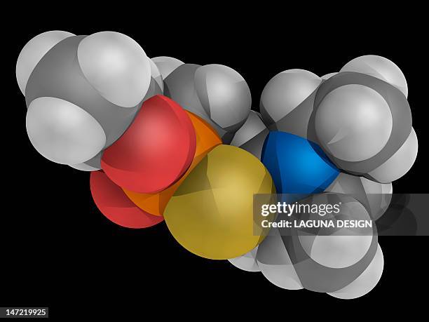 vx nerve agent molecule - biochemical weapon stock illustrations