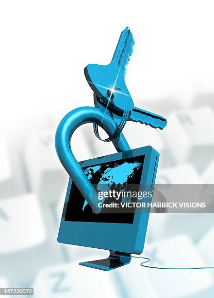 computer security, conceptual artwork - cyber-security-white-background stock illustrations