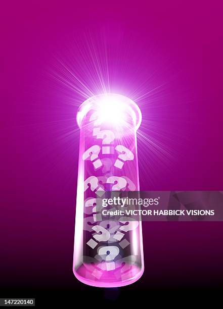 controversial research, conceptual image - question mark in lights stock illustrations