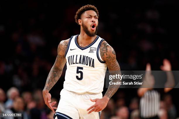 Justin Moore of the Villanova Wildcats during the first half against the Georgetown Hoyas in the first round of the Big East Basketball Tournament at...