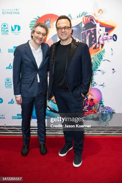 Nicholas Britell and Carlos Rafael Rivera attend the Art Of Light Award celebration honoring Nicholas Britell during the 40th Annual Miami Film...