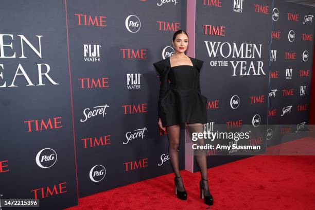 Olivia Culpo attends TIME's 2nd Annual Women of the Year Gala at Four Seasons Hotel Los Angeles at Beverly Hills on March 08, 2023 in Los Angeles,...