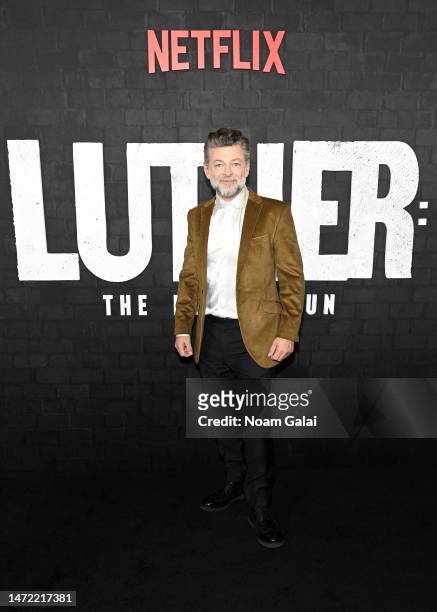 Andy Serkis attends the Luther: The Fallen Sun US Premiere at The Paris Theatre on March 08, 2023 in New York City.