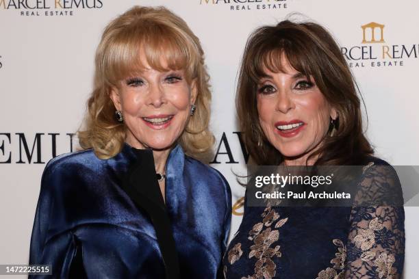 Barbara Eden and Kate Linder attend the Remus Pre-Award Tea Time event at The Beverly Hills Hotel on March 08, 2023 in Beverly Hills, California.