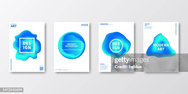 brochure template layout, blue cover design, business annual report, flyer, magazine - melting stock illustrations