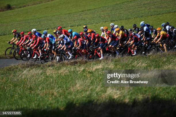 Tim Merlier of Belgium and Team Soudal Quick-Step, Julien Bernard of France and Team Trek-Segafredo, Kévin Vauquelin of France and Team Arkéa –...