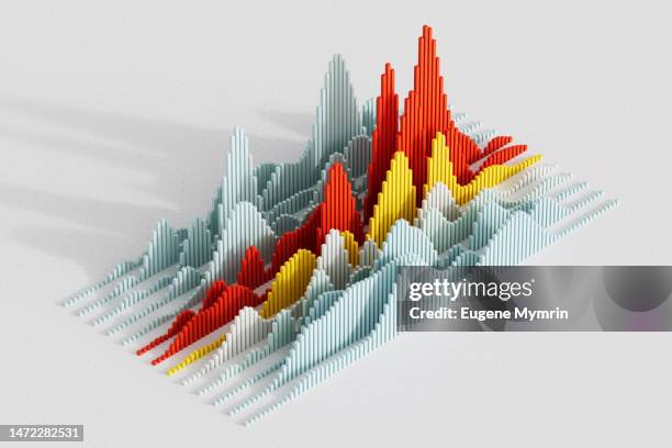 digitally generated image of isometric data graph - red stock photos et images de collection