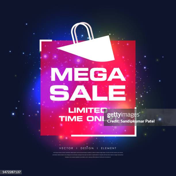 mega sale banner template - new flash stock illustrations