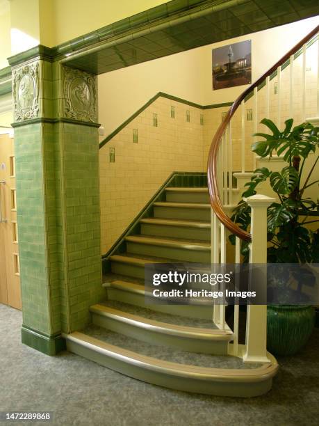 Liverpool City Council, Wavertree One Stop Shop, Picton Road, Wavertree, Liverpool, 2006. A staircase in the entrance hall of the former Picton Road...