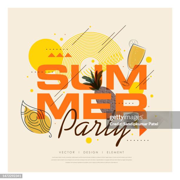 stockillustraties, clipart, cartoons en iconen met hello summer abstract background, summer sale banner, poster design. - poolparty