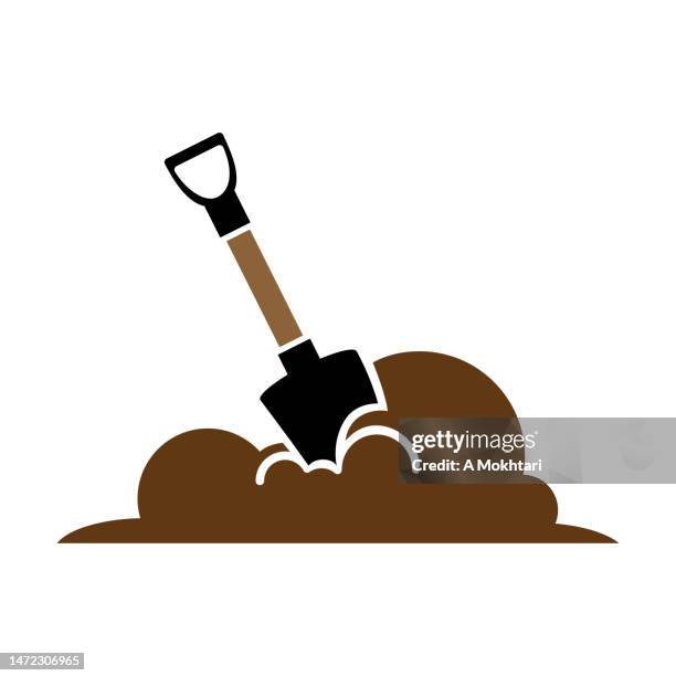 shovel icon. - construction sand stock illustrations