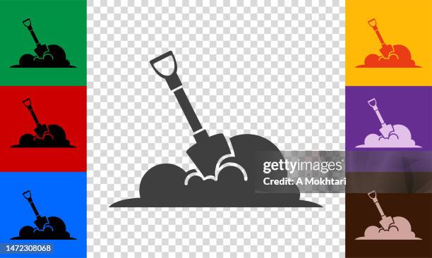 shovel icon set. - spade stock illustrations