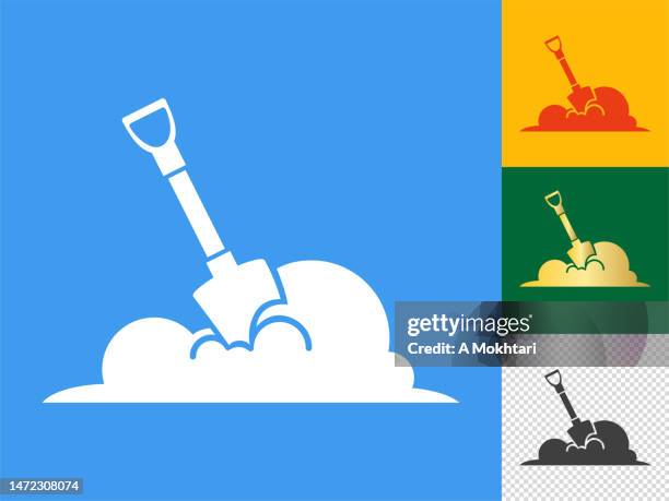 shovel icon set. - construction sand stock illustrations