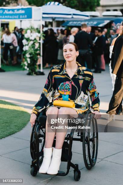 An off duty model at Melbourne Fashion Festival on March 09, 2023 in Melbourne, Australia.