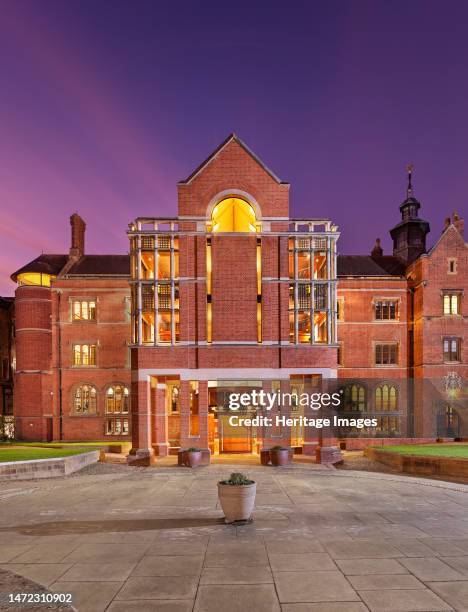 St John's College, Library, Cambridge, Cambridgeshire, 2022. Exterior view from the south-east of St John's College Library, showing the building...