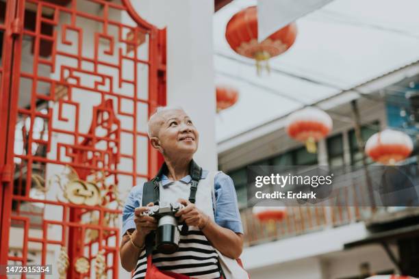 enjoy and relax with this beautiful old town with chinese lantern decoration. - city break stock pictures, royalty-free photos & images