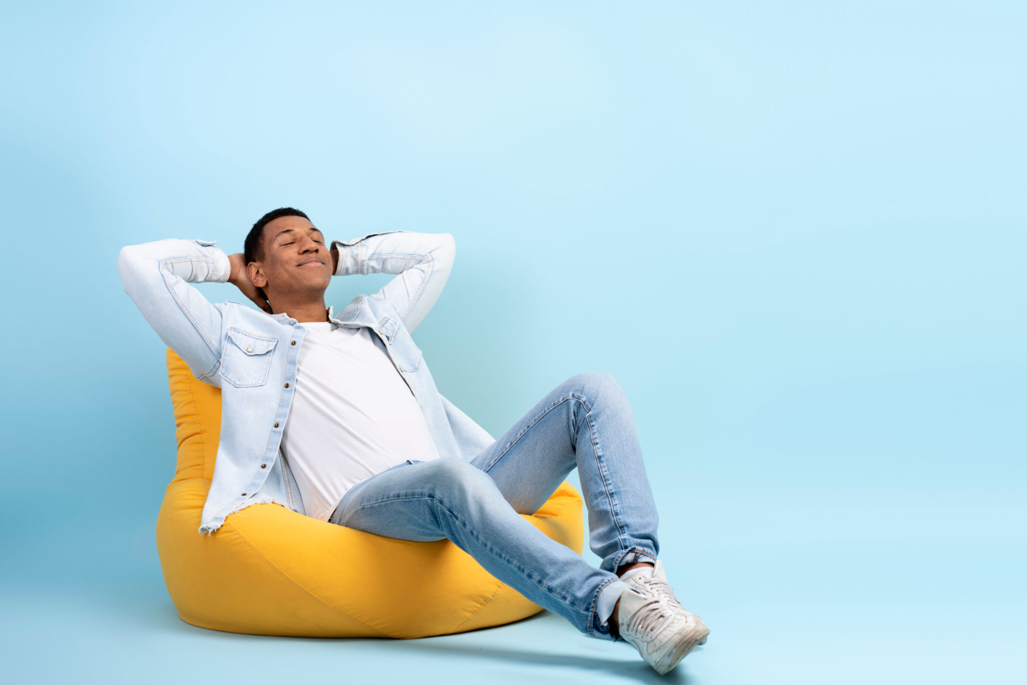 relaxed person HBOT