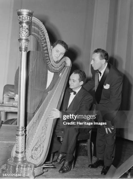 Portrait of Woody Herman, Chubby Jackson, and Abraham Rosen, Carnegie Hall, New York, N.Y., ca. Apr. 1946. Creator: William Paul Gottlieb.